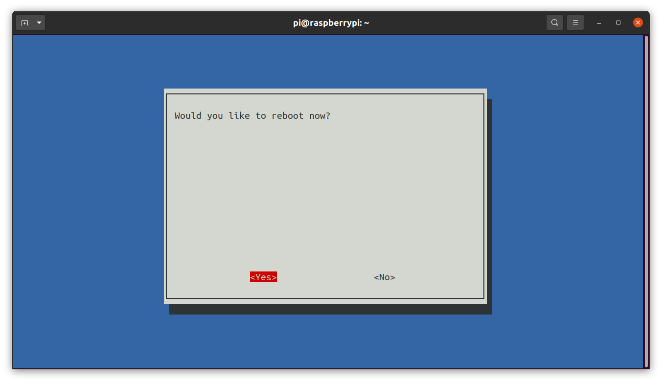 Raspi config reboot